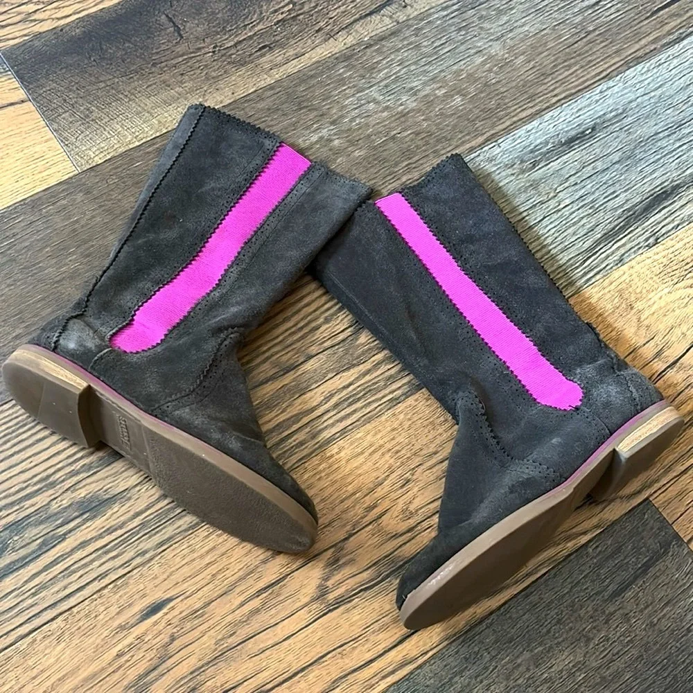 Sperry Top-Sider Suede Chelsea Tall Boot Brown Pink Girls Size 4